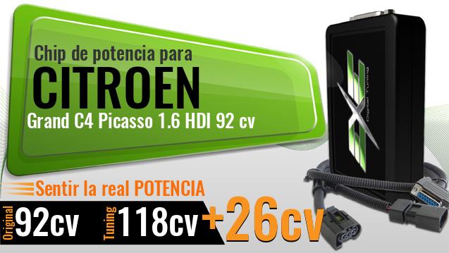 Chip de potencia Citroen Grand C4 Picasso 1.6 HDI 92 cv