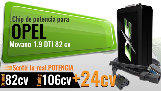 Chip de potencia Opel Movano 1.9 DTI 82 cv
