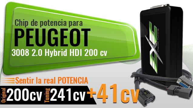 Chip de potencia Peugeot 3008 2.0 Hybrid HDI 200 cv