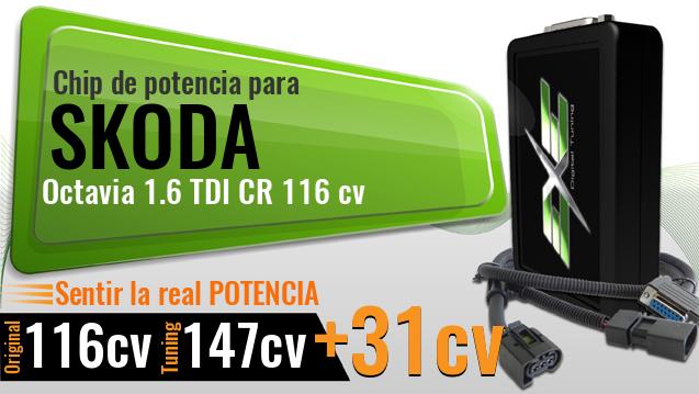 Chip de potencia Skoda Octavia 1.6 TDI CR 116 cv