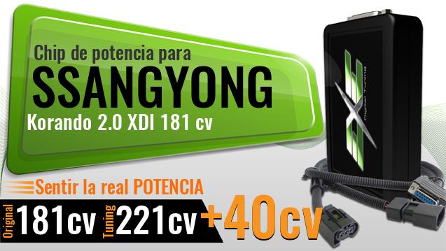 Chip de potencia Ssangyong Korando 2.0 XDI 181 cv