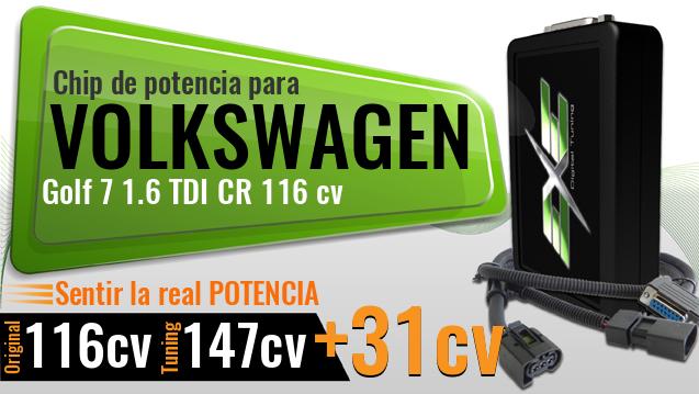 Chip de potencia Volkswagen Golf 7 1.6 TDI CR 116 cv