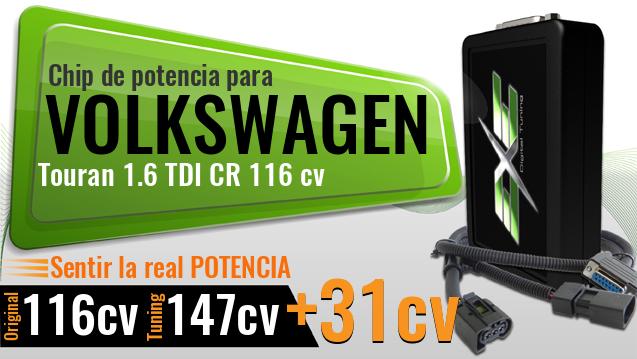 Chip de potencia Volkswagen Touran 1.6 TDI CR 116 cv